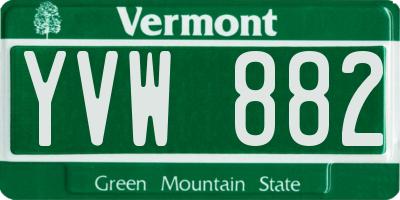 VT license plate YVW882
