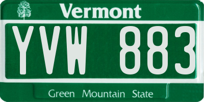 VT license plate YVW883