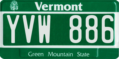VT license plate YVW886