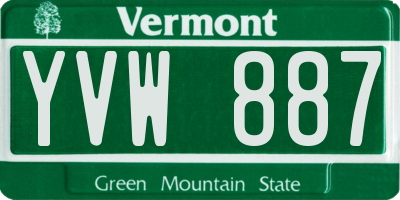 VT license plate YVW887