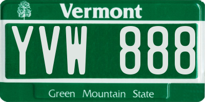 VT license plate YVW888
