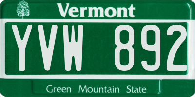 VT license plate YVW892