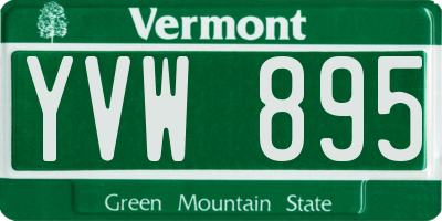 VT license plate YVW895