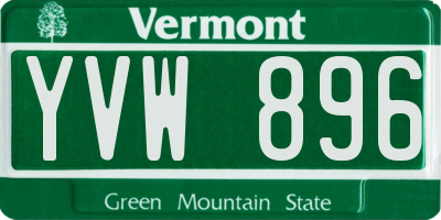 VT license plate YVW896