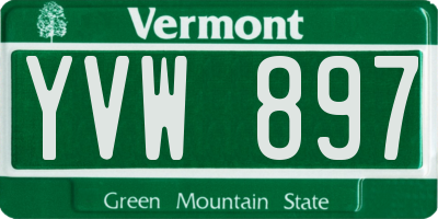 VT license plate YVW897