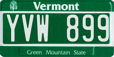 VT license plate YVW899