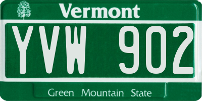 VT license plate YVW902