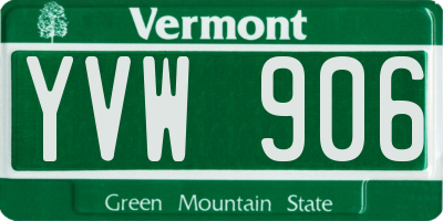 VT license plate YVW906