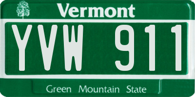 VT license plate YVW911