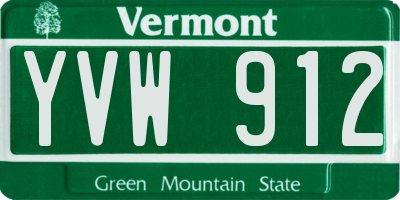 VT license plate YVW912