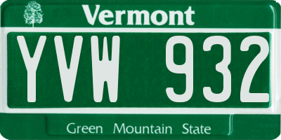 VT license plate YVW932