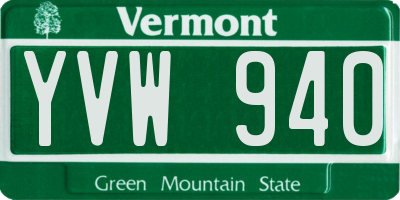 VT license plate YVW940