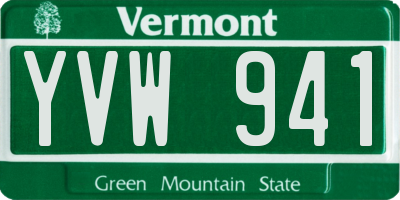 VT license plate YVW941