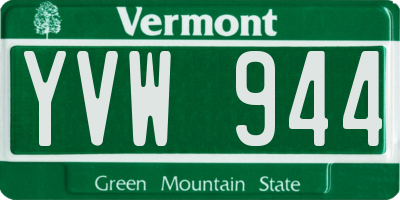VT license plate YVW944