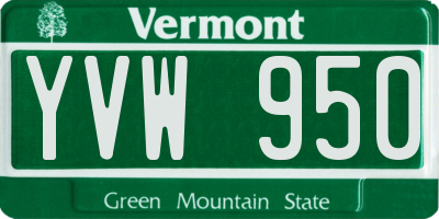 VT license plate YVW950