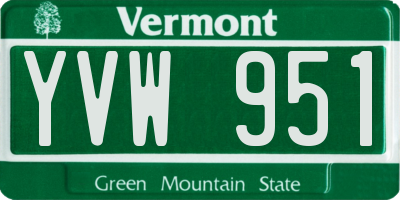 VT license plate YVW951