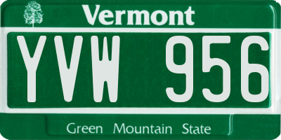 VT license plate YVW956