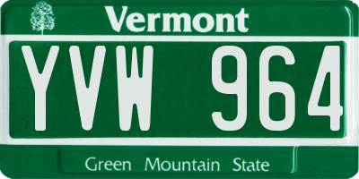 VT license plate YVW964