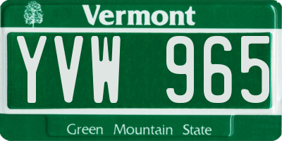 VT license plate YVW965