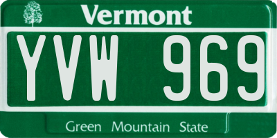 VT license plate YVW969