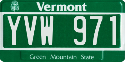 VT license plate YVW971