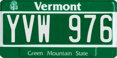 VT license plate YVW976