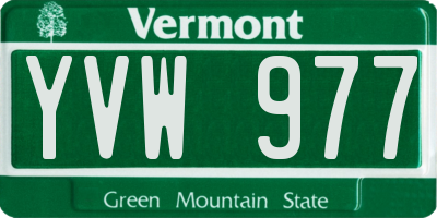 VT license plate YVW977