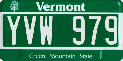 VT license plate YVW979