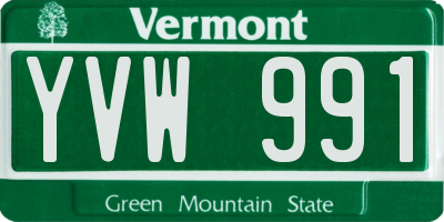 VT license plate YVW991