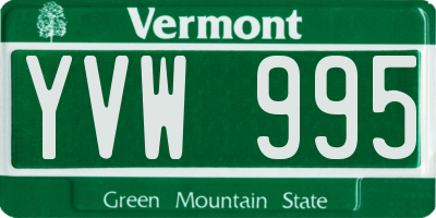 VT license plate YVW995