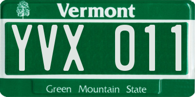 VT license plate YVX011