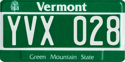 VT license plate YVX028