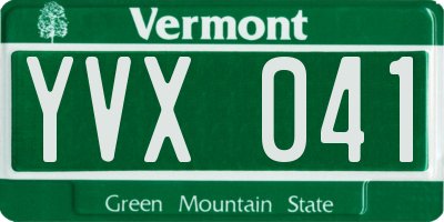 VT license plate YVX041