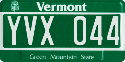 VT license plate YVX044