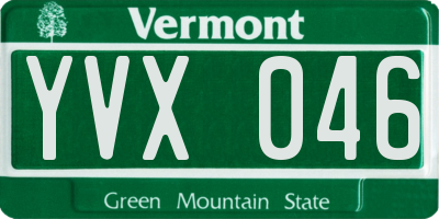 VT license plate YVX046