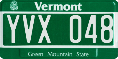 VT license plate YVX048