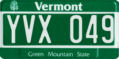 VT license plate YVX049