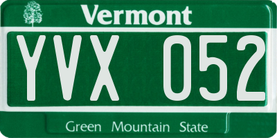 VT license plate YVX052