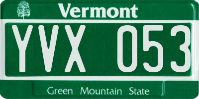 VT license plate YVX053