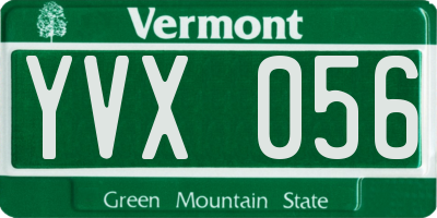 VT license plate YVX056