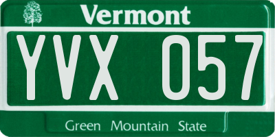 VT license plate YVX057