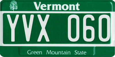 VT license plate YVX060
