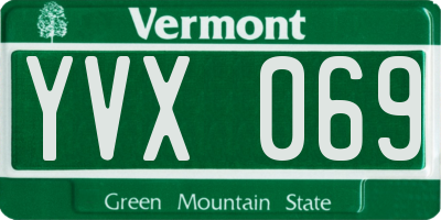 VT license plate YVX069