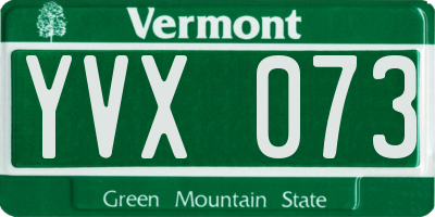 VT license plate YVX073