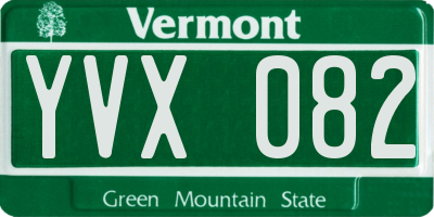 VT license plate YVX082