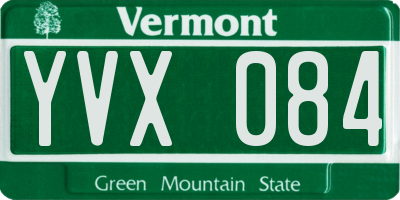 VT license plate YVX084