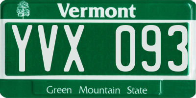VT license plate YVX093