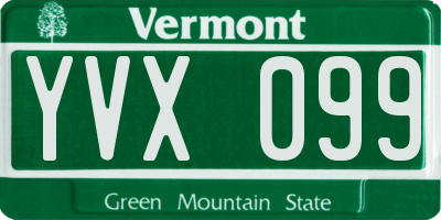 VT license plate YVX099