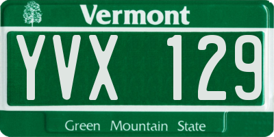 VT license plate YVX129