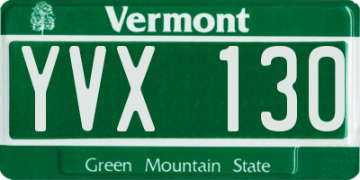 VT license plate YVX130